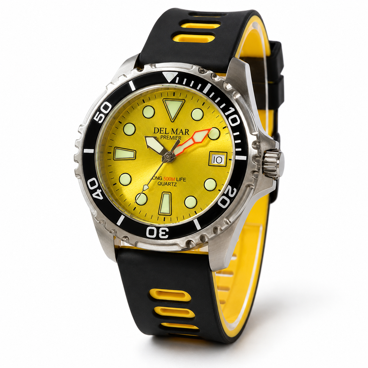 Del Mar Pro Dive 500M – Yellow Dial Yellow & Black Strap Watch – Model 50456