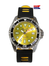 Del Mar Pro Dive 500M yellow dial yellow black strap dive watch