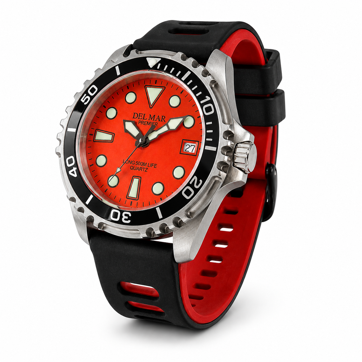 Del Mar Pro Dive 500M – Orange Dial Orange & Black Strap Watch – Model 50457
