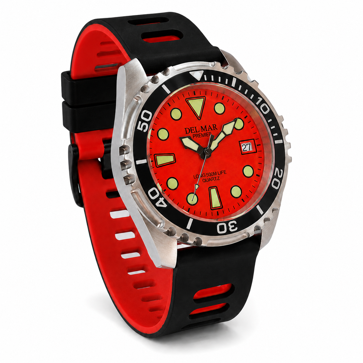 Del Mar Pro Dive 500M – Orange Dial Orange & Black Strap Watch – Model 50457