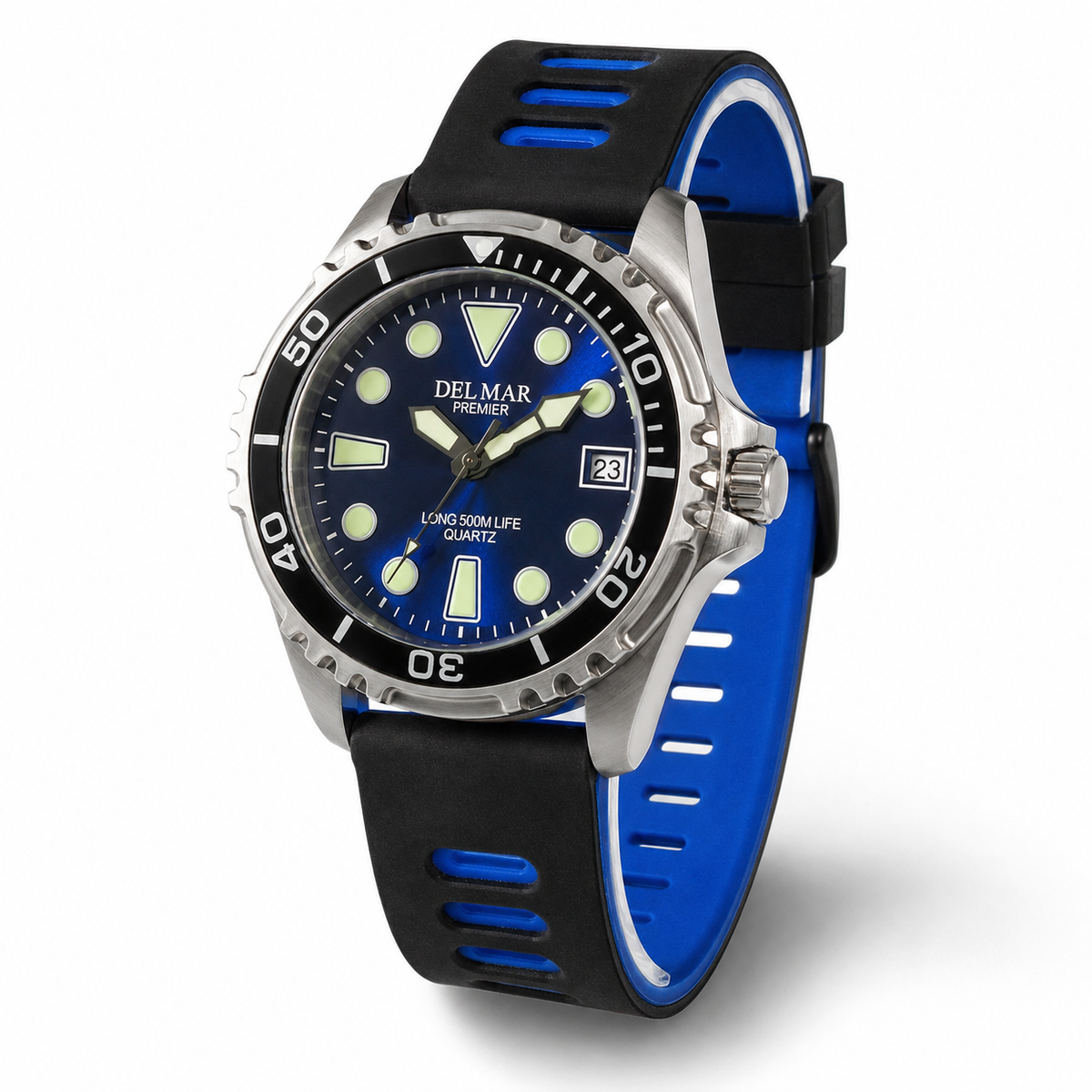 Del Mar Pro Dive 500M – Blue Dial Blue & Black Strap Watch – Model 50459