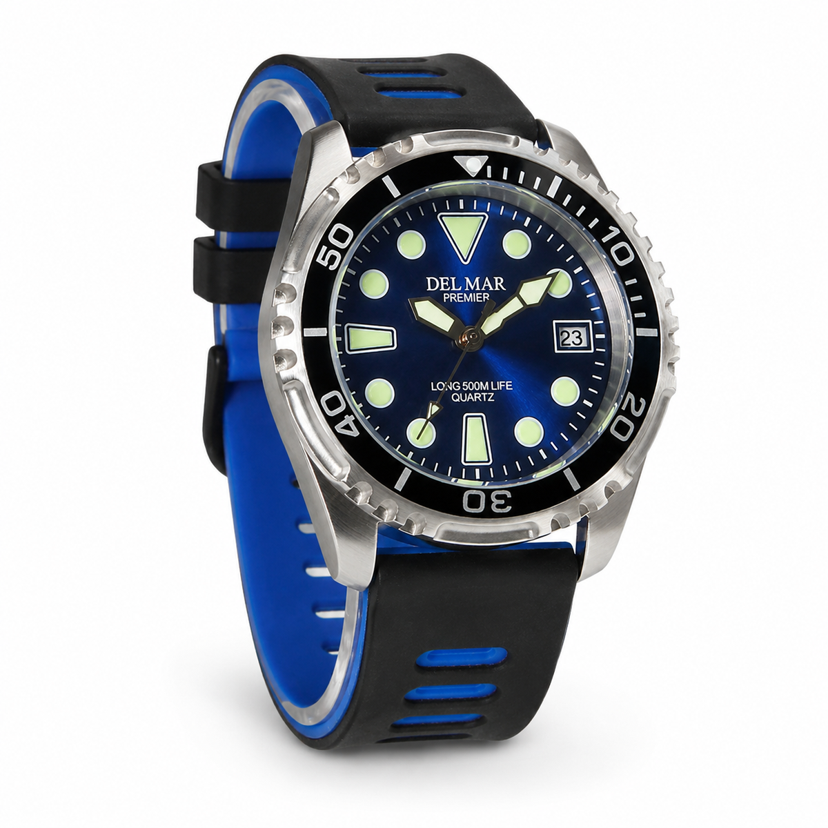 Del Mar Pro Dive 500M – Blue Dial Blue & Black Strap Watch – Model 50459