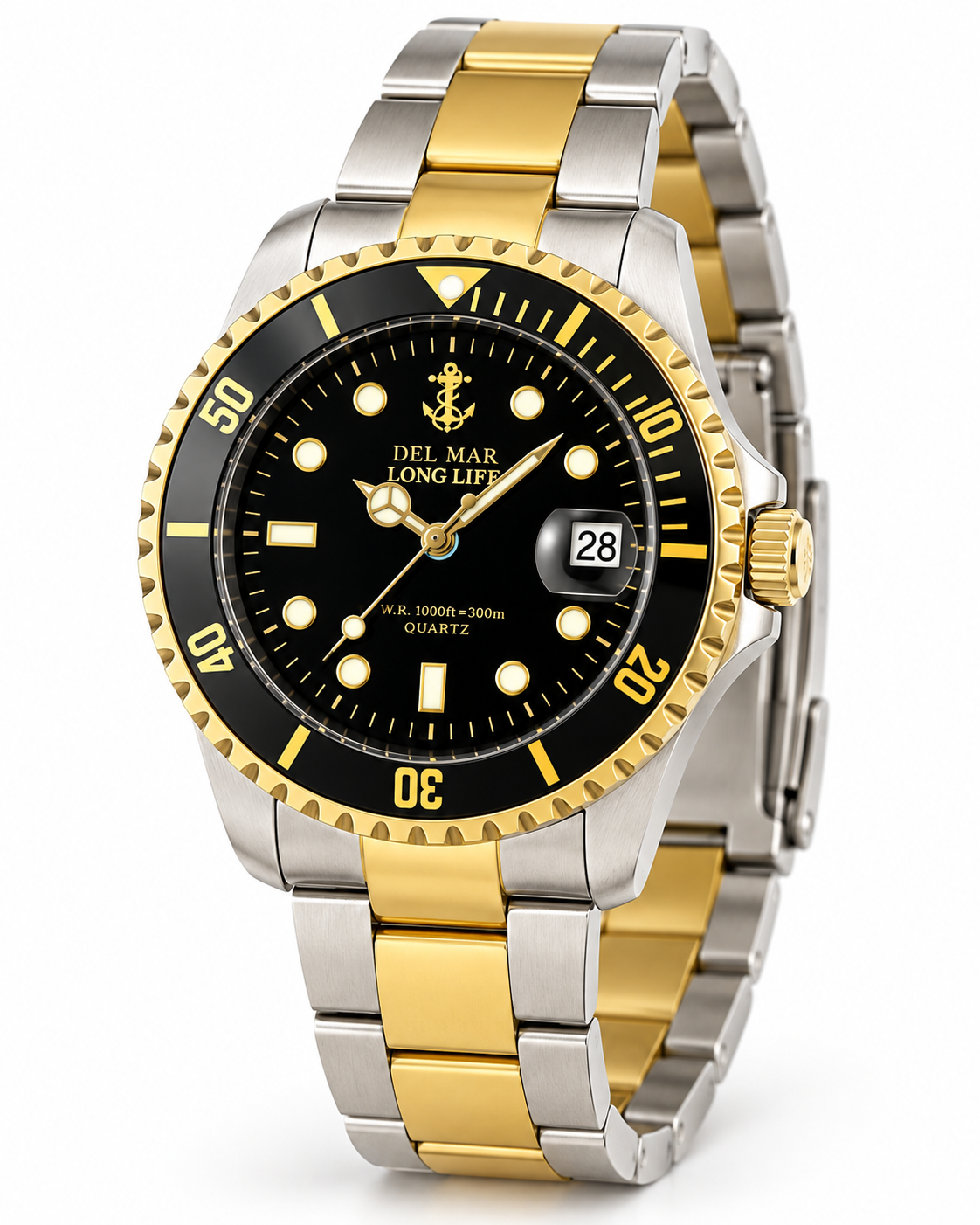 Del Mar Coronado Black Dial Two-Tone Watch 50481