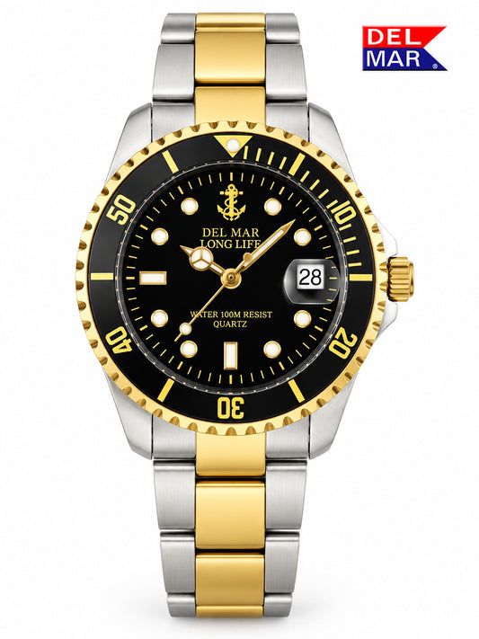 Del Mar Coronado Black Dial Two-Tone Watch 50481