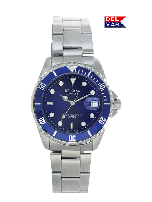 Men's Long Life Classic Coronado Blue Face, Blue Bezel Watch #50494