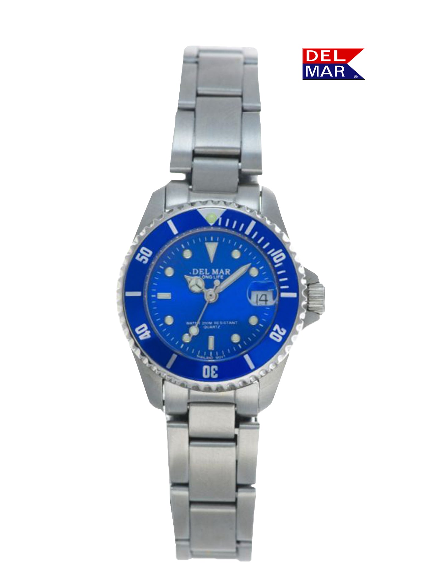 Del Mar Coronado His & Hers Blue Dial Watch Set | Classic Stainless Steel