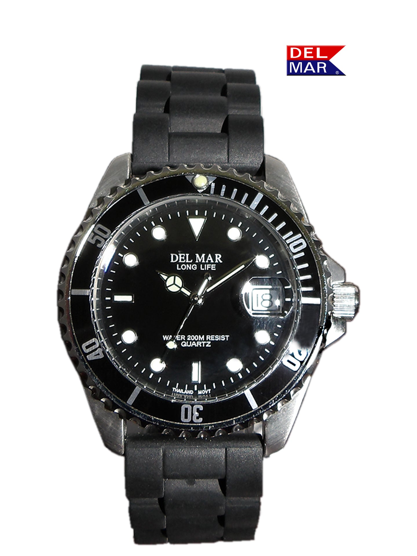 Del Mar Catalina Sportstrap Men’s Black Face 200M Watch #50502