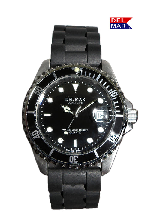 Del Mar Catalina Sportstrap Men’s Black Face 200M Watch #50502