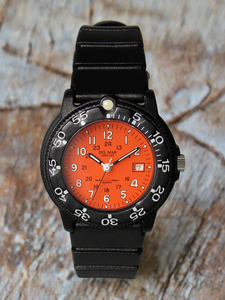 Del Mar Sand Key Ladies: Orange Face, Black Strap, 200m Water Resistant #50507