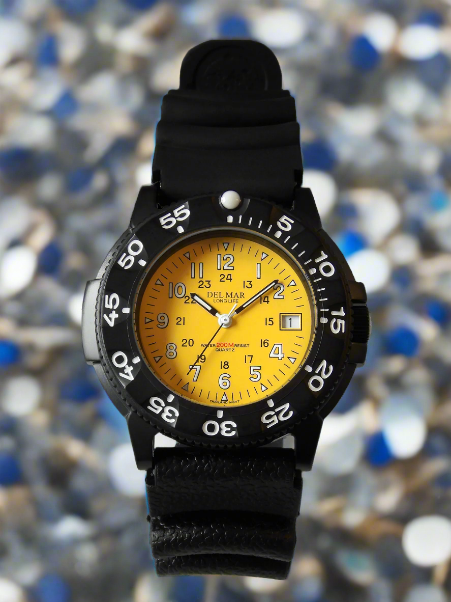 Del Mar Sand Key Dive 200 – Yellow Dial Sport Strap Watch – 200M