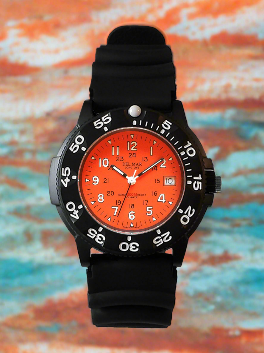 Men’s Sand Key Dive 200 M Orange Face & Black Strap #50510