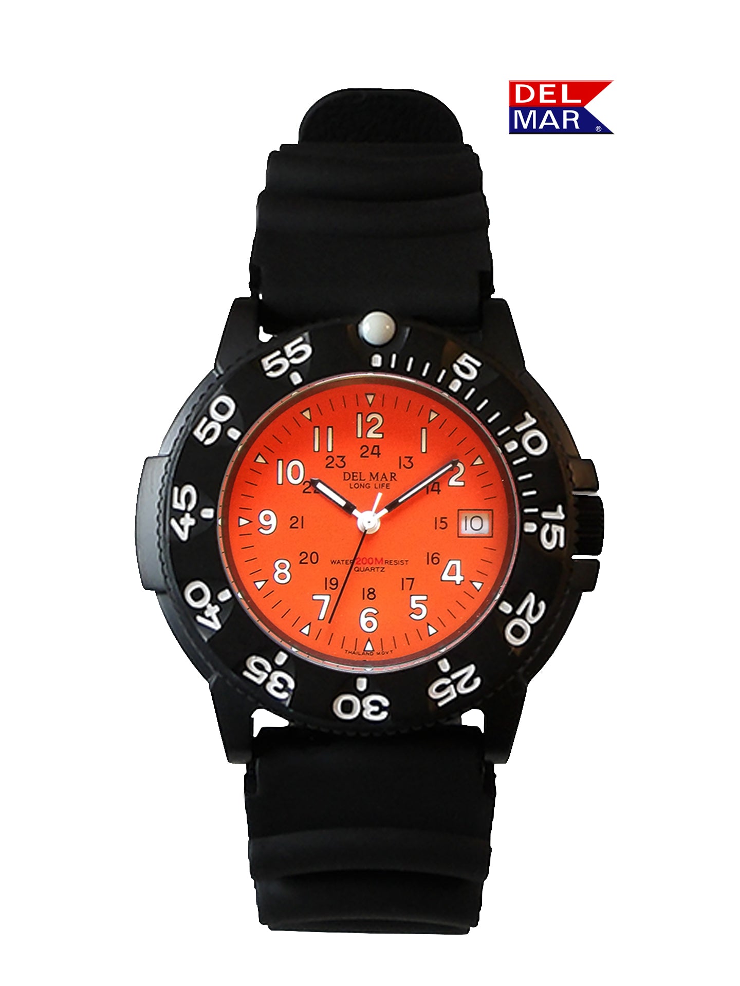 Del Mar Sand Key His & Hers Orange Dial Watch Set | 200M Water Resistant