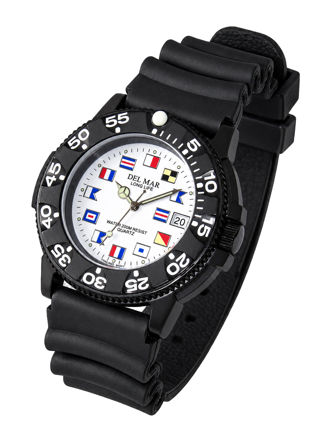 Men’s Sand Key Dive 200M White Nautical Dial & Black Strap #50512