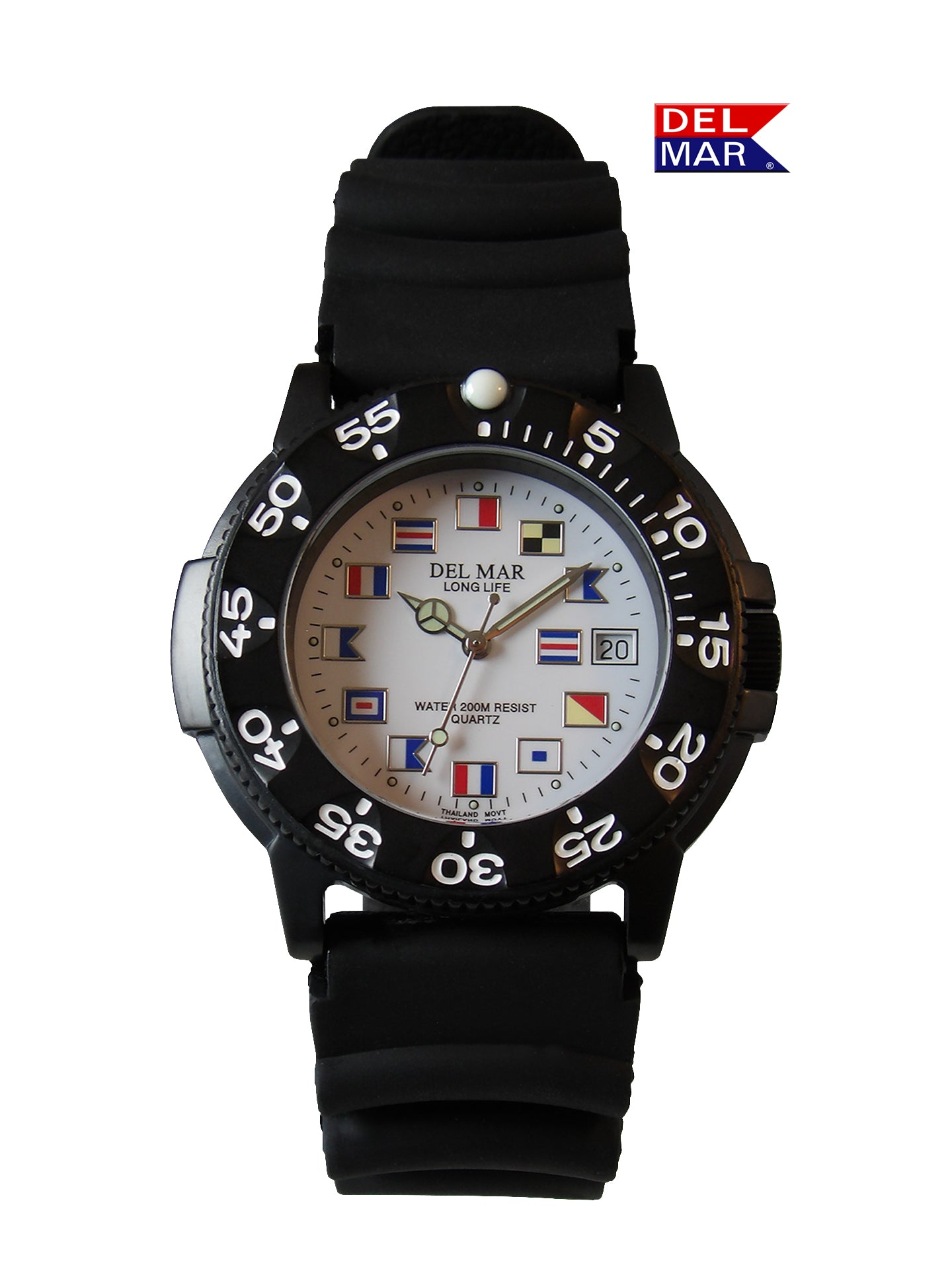 Del Mar Sand Key His & Hers White Nautical Dial Watch Set | 200M Water Resistant