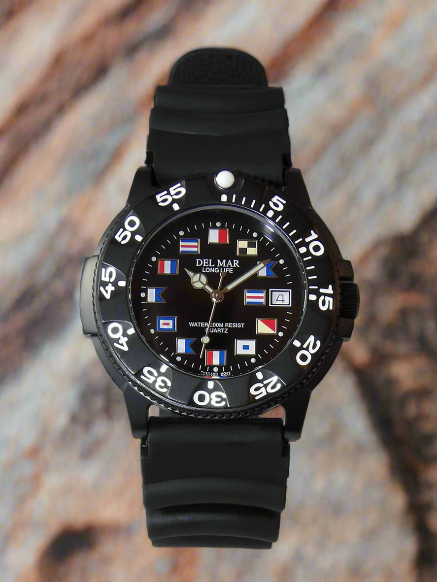 Men’s Sand Key Dive 200M Black Nautical Face & Black Strap #50514