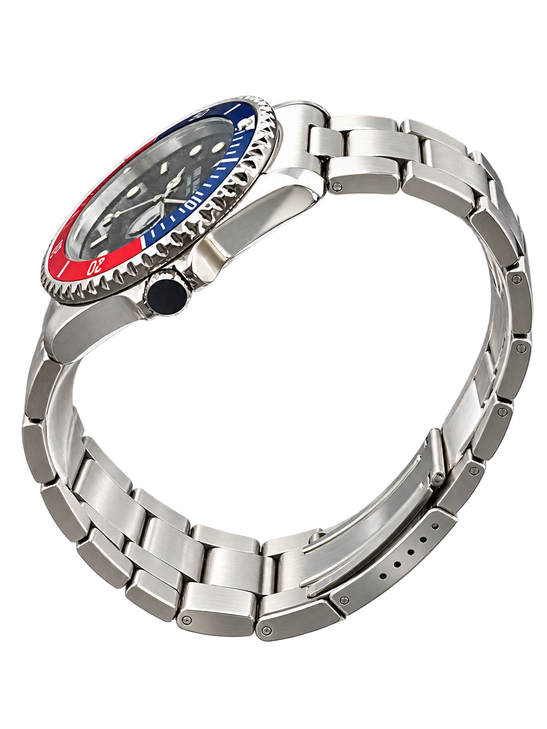Del Mar Coronado Black Dial Red & Blue Bezel Watch 50127