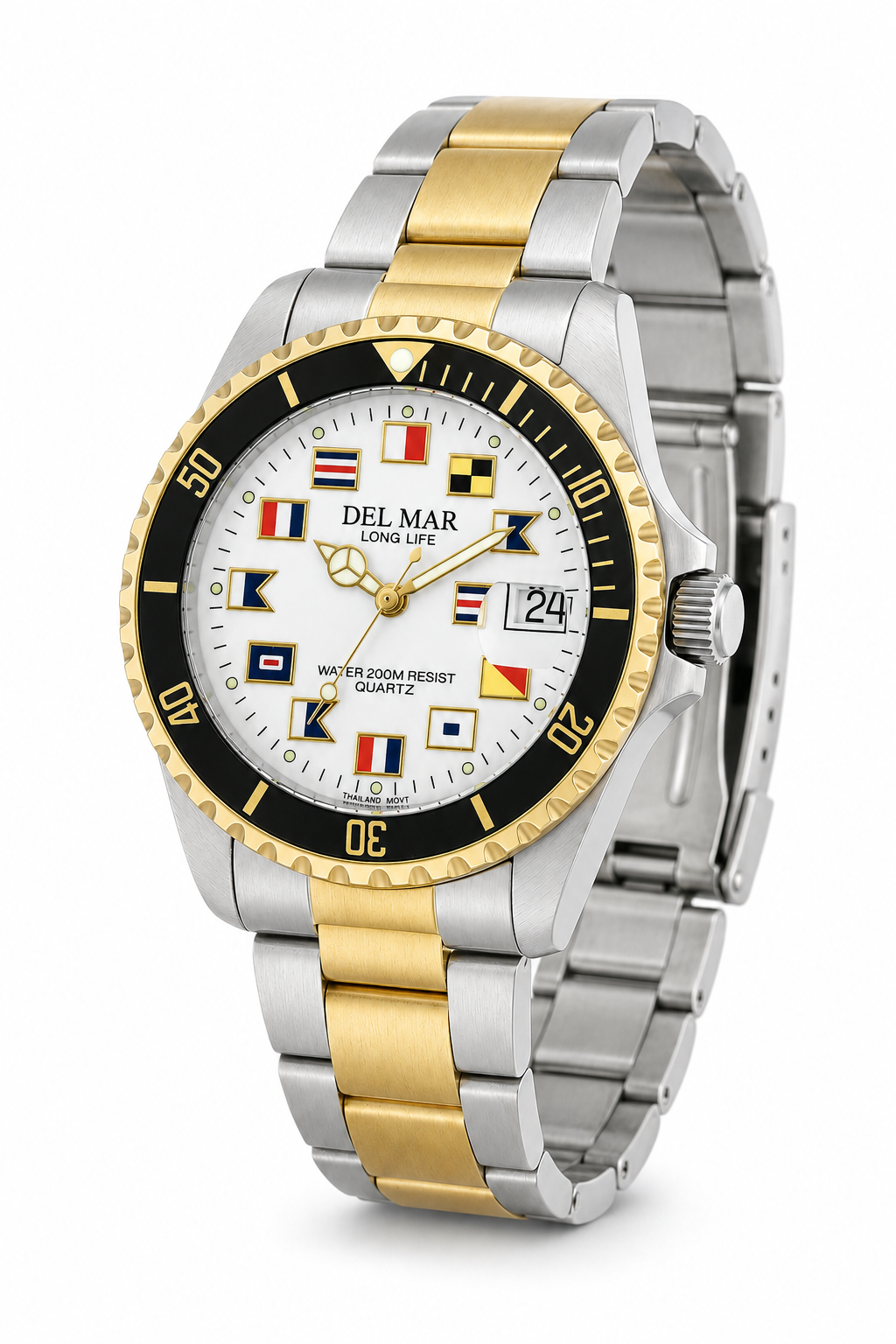 Men's Long Life Nautical Bracelet Two-Tone Watch #50121
