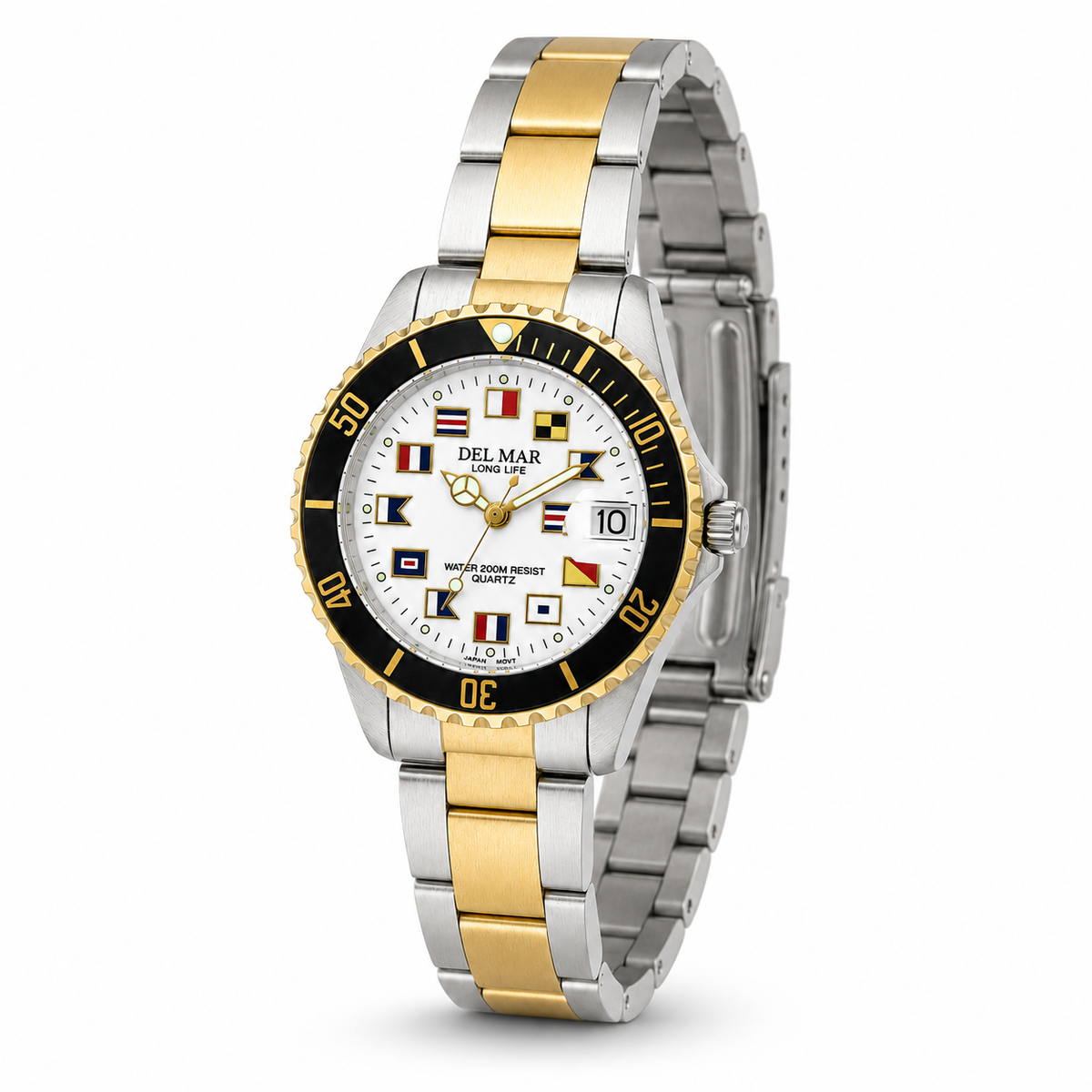 Del Mar Nautical 200 Ladies Two-Tone Flag Watch – 50122
