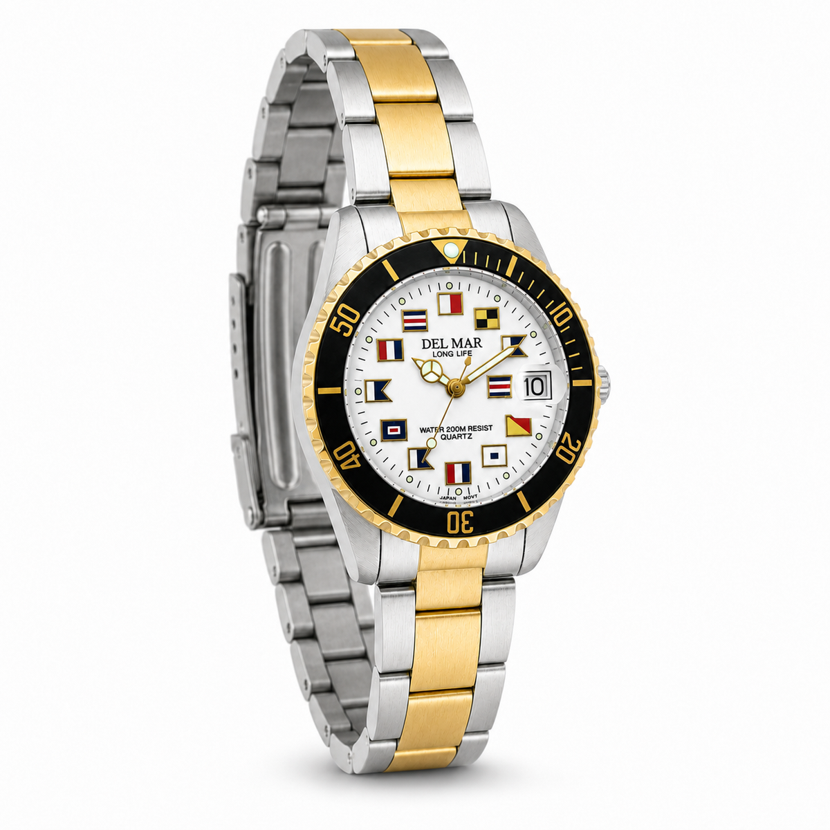 Del Mar Nautical 200 Ladies Two-Tone Flag Watch – 50122