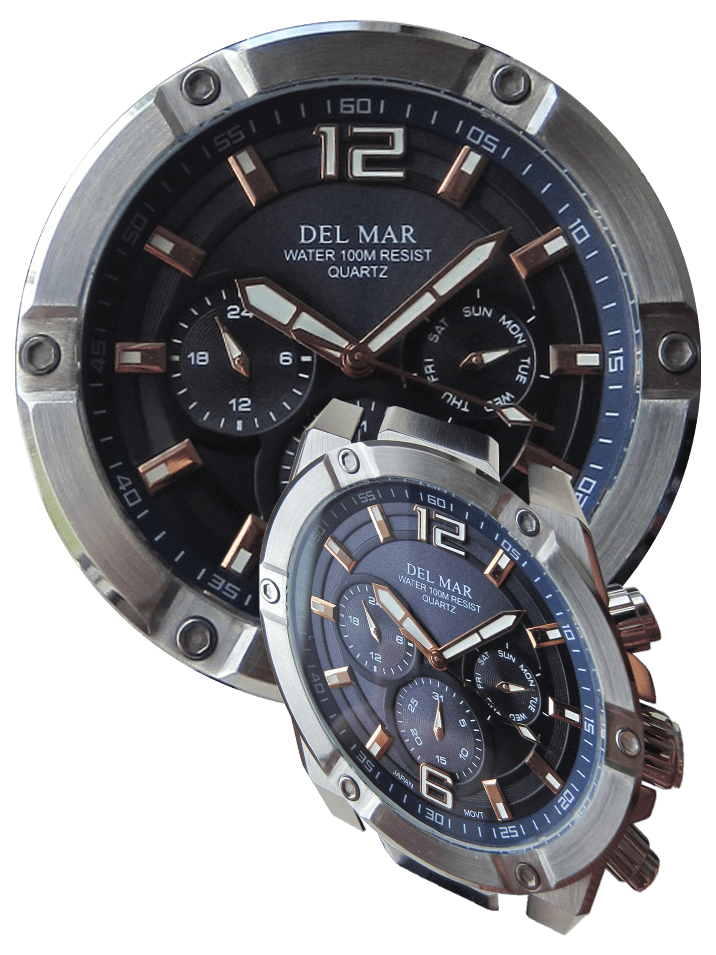 Del Mar 3-Eye Multi-Function Sport Watch – Blue Dial