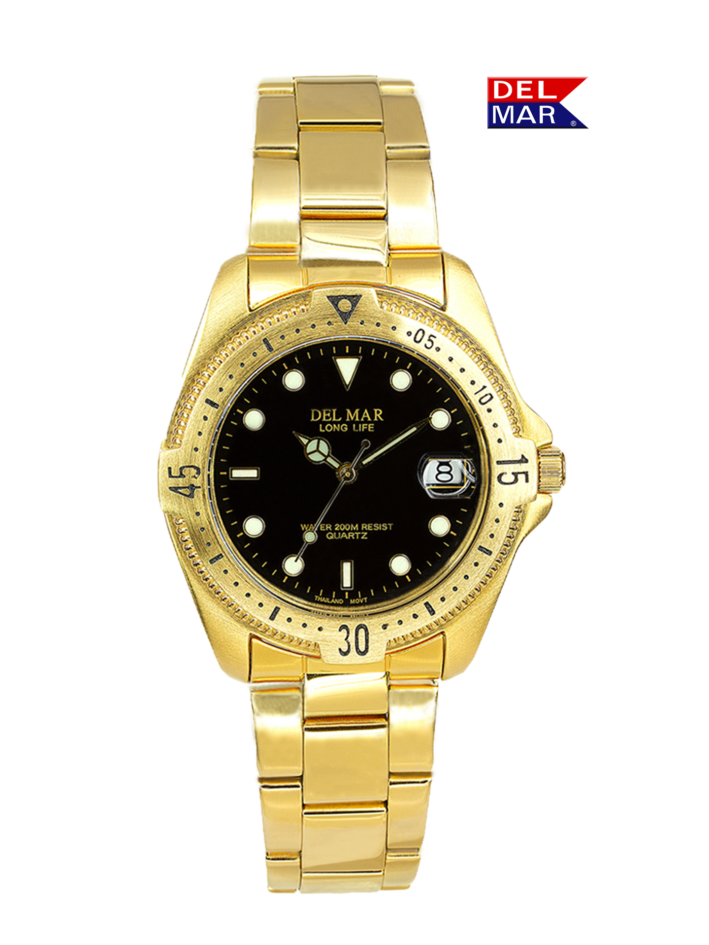 Del Mar Admiral –  Men's Gold Tone Bracelet Watcht – 200M