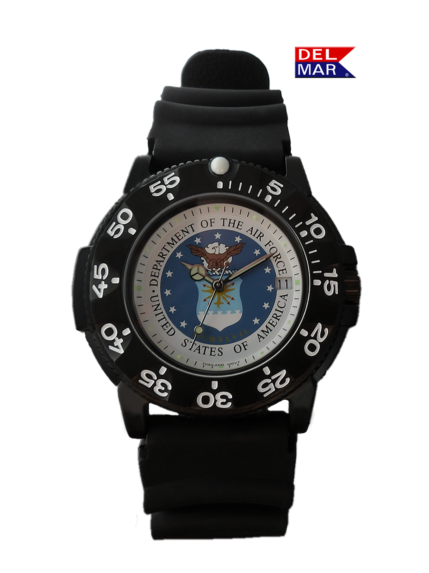 Del Mar Military – U.S. Air Force Insignia Dial – Black Strap Band