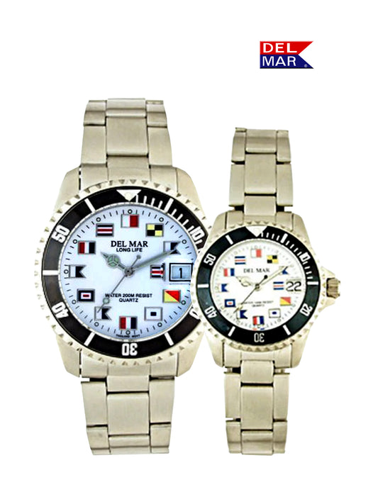 Del Mar Nautical 200 White Dial Watch | 200M Water-Resistant (Men’s & Women’s)