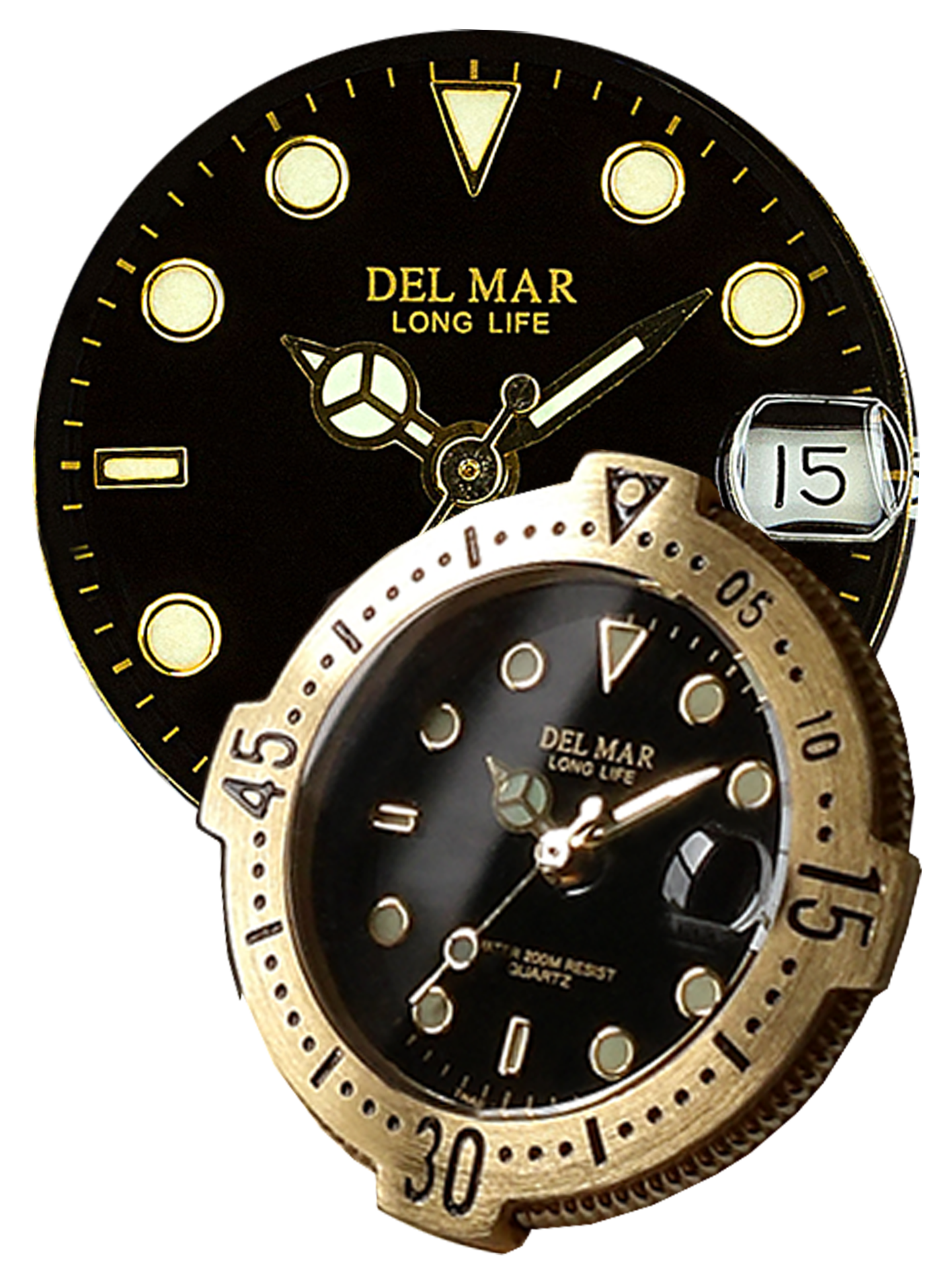 Del Mar Women's Admiral Gold Black Dial Dress Watch 50274