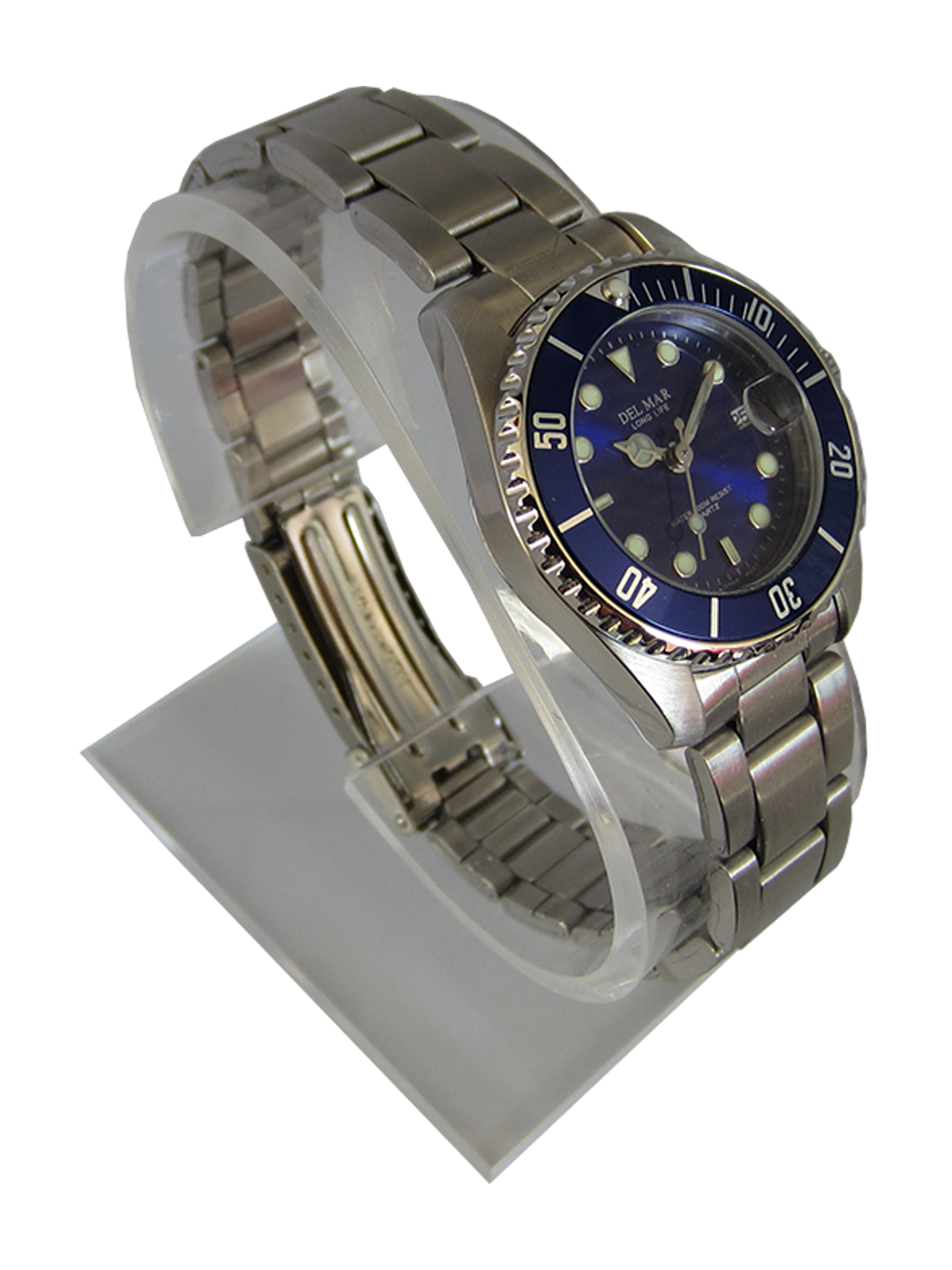 Del Mar Coronado His & Hers Blue Dial Watch Set | Classic Stainless Steel