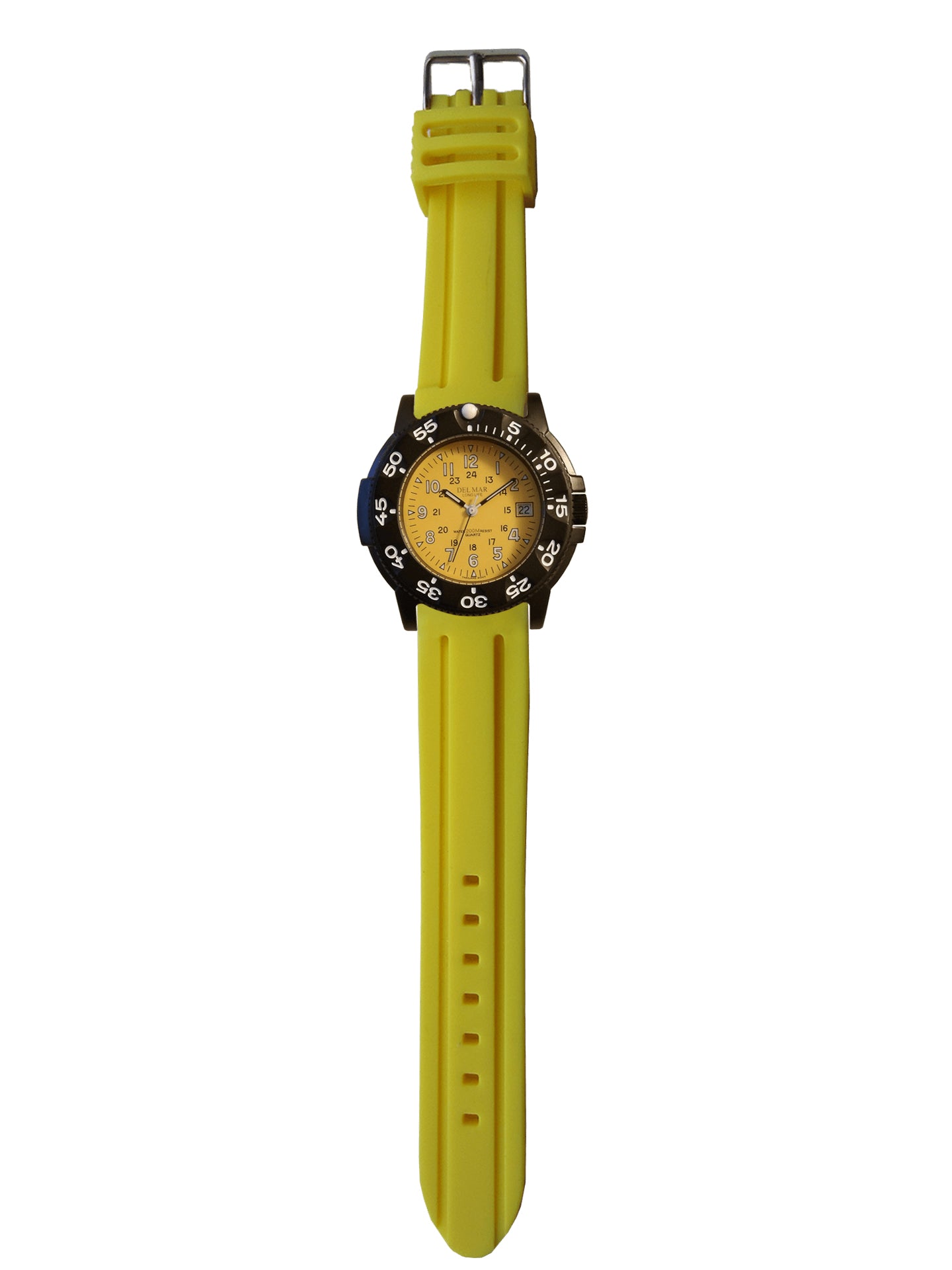 Del Mar Sand Key Yellow Dial Rubber Strap Watch 50384
