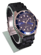 Del Mar Watches Men's and Youth Waffle Weave: Blue Face and Bezel, 43mm, 200m Water Resistant #50504