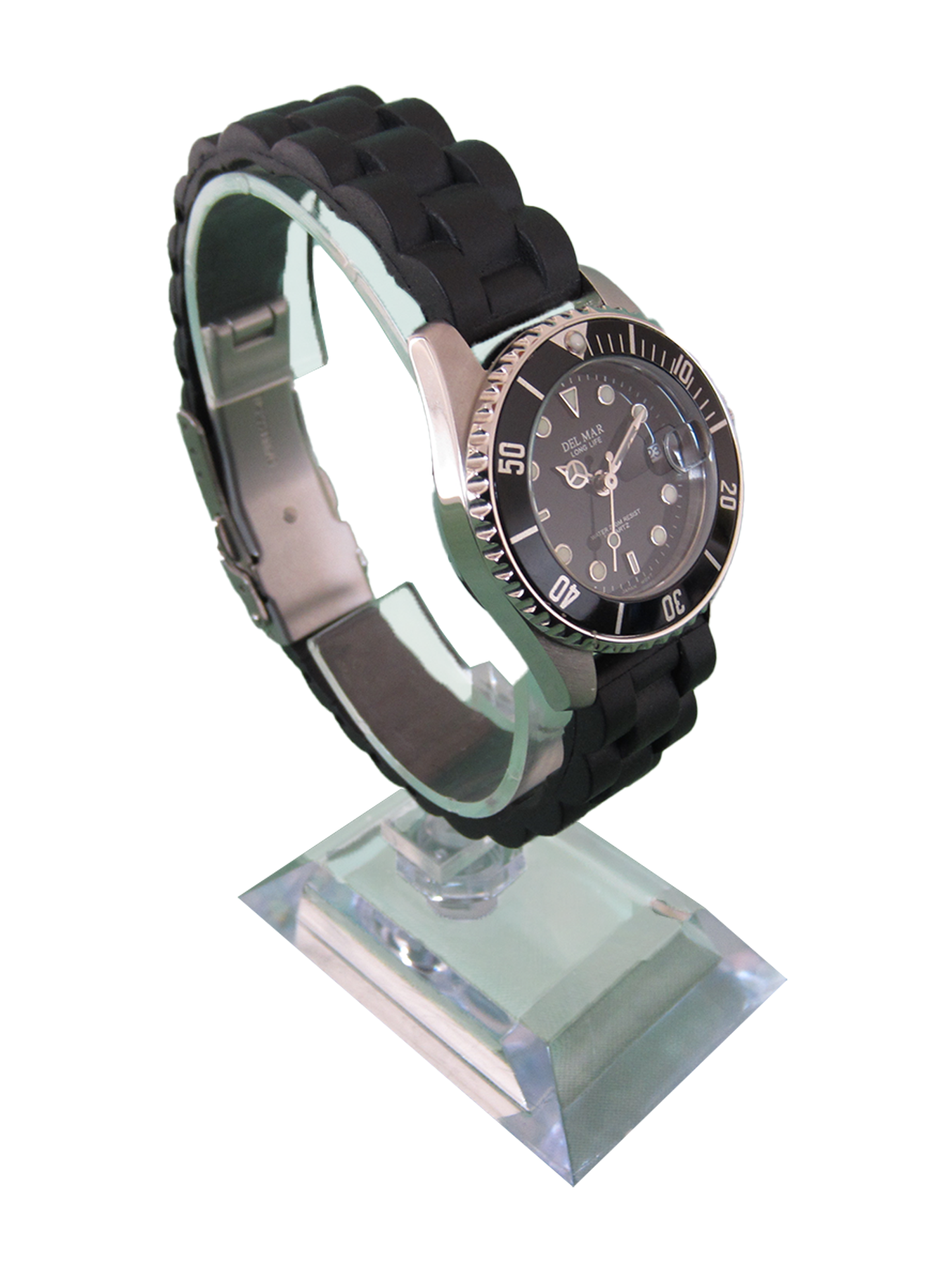 Del Mar Catalina Sportstrap Ladies Black Face 200M Watch #50503