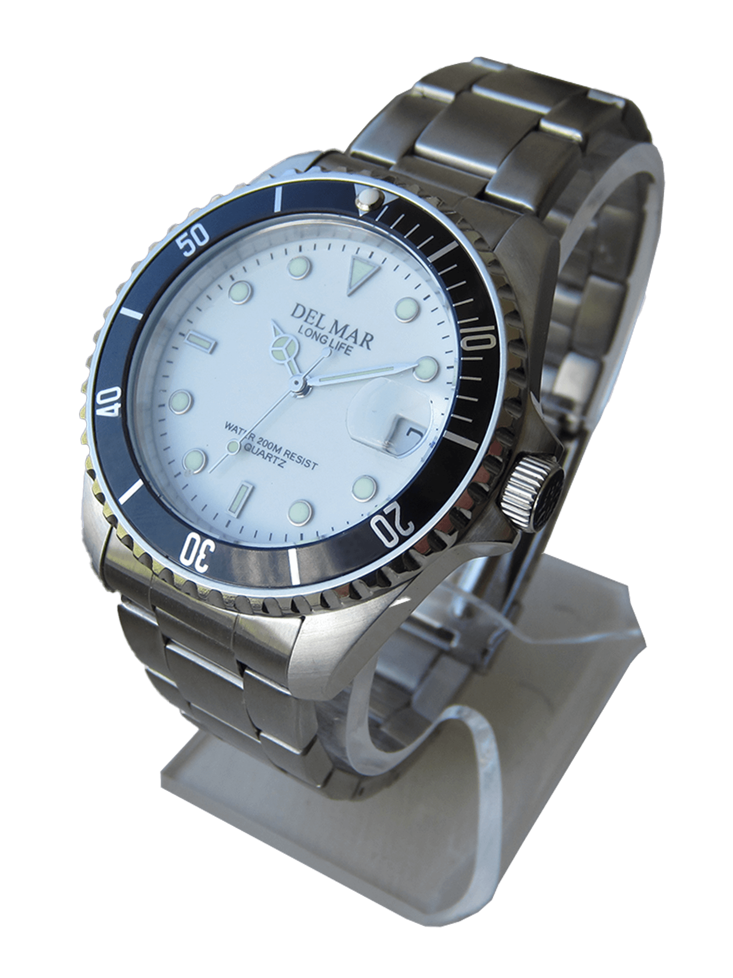 Del Mar Coronado White Dial Black Bezel Watch 50405