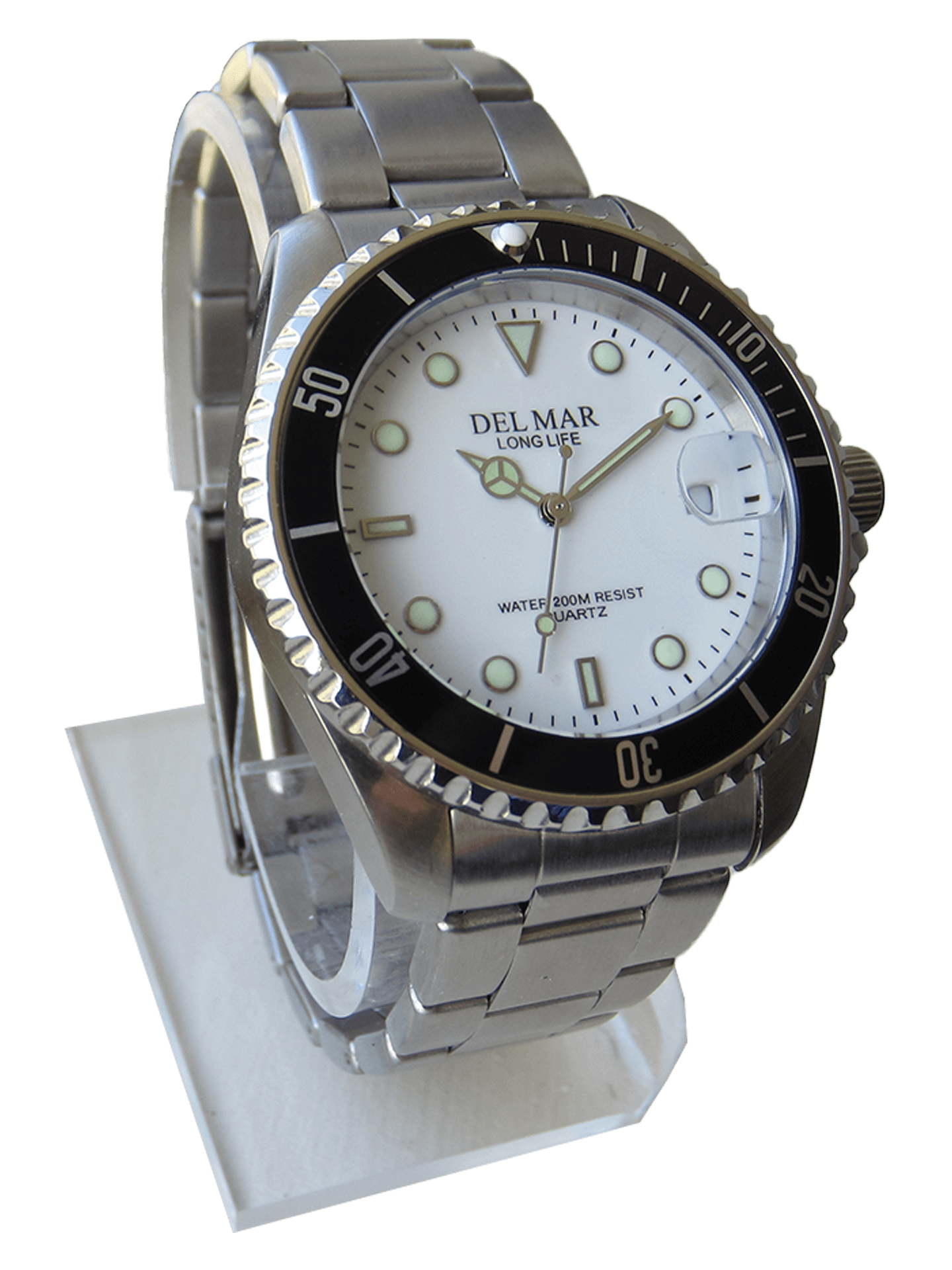 Del Mar Coronado White Dial Black Bezel Watch 50405