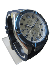 Men's White Dial & Blue Bezel Multi-function Watch - #50395