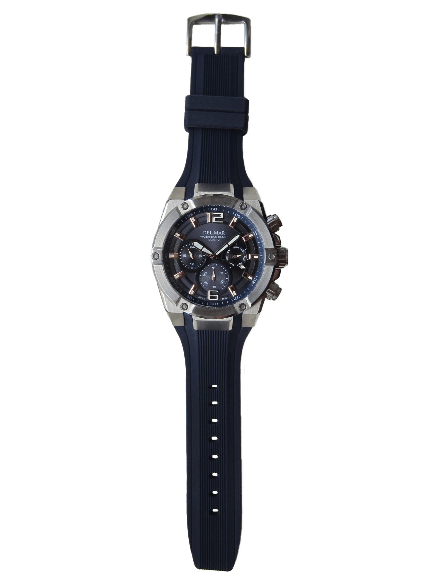 Del Mar 3-Eye Multi-Function Sport Watch – Blue Dial