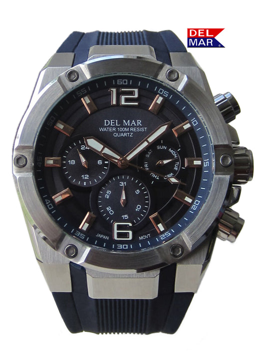 Del Mar 3-Eye Multi-Function Sport Watch – Blue Dial