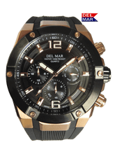 Men's Black Dial, Bronze Trim Multi-function Watch - #50396