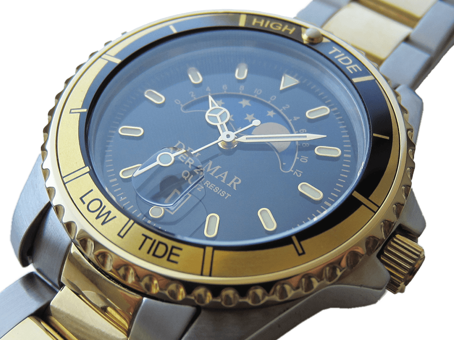Del Mar Tide Watch – Black Dial / Two-Tone Stainless Steel Bracelet #50207