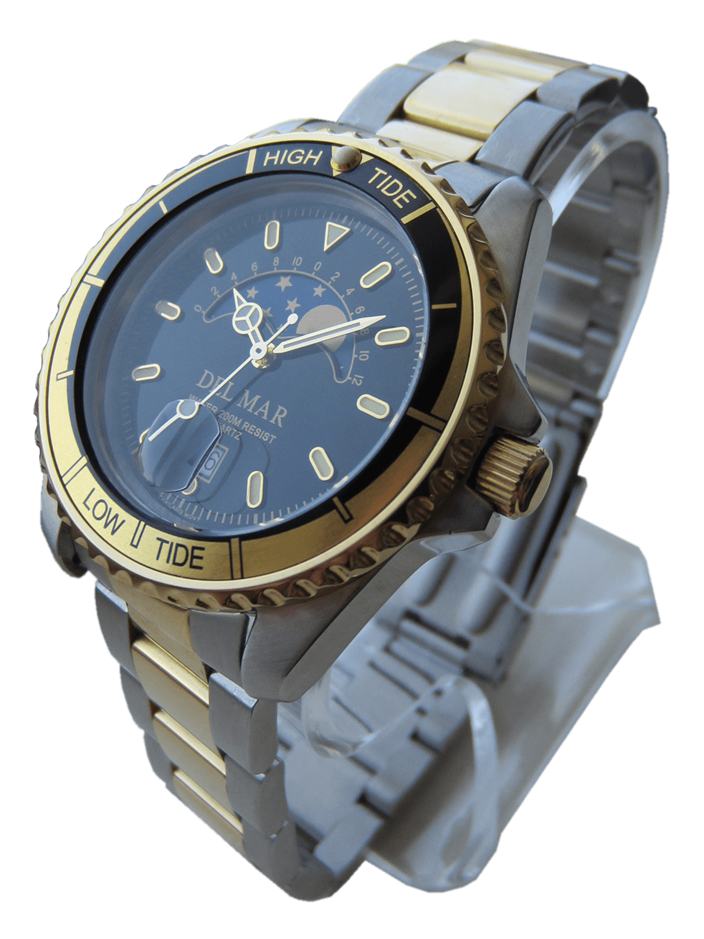 Del Mar Tide Watch – Black Dial / Two-Tone Stainless Steel Bracelet #50207