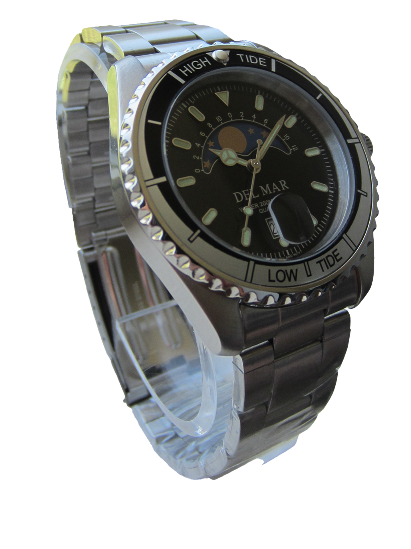 Del Mar Tide Watch – Black Dial / Stainless Steel Bracelet #50205