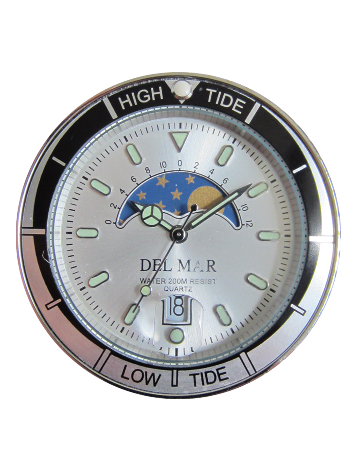 Nautical Analog Tide Watch – Stainless Steel Band & Case – White Dial | Model 50400