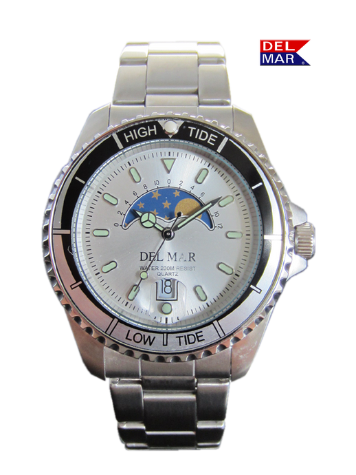 Nautical Analog Tide Watch – Stainless Steel Band & Case #50400