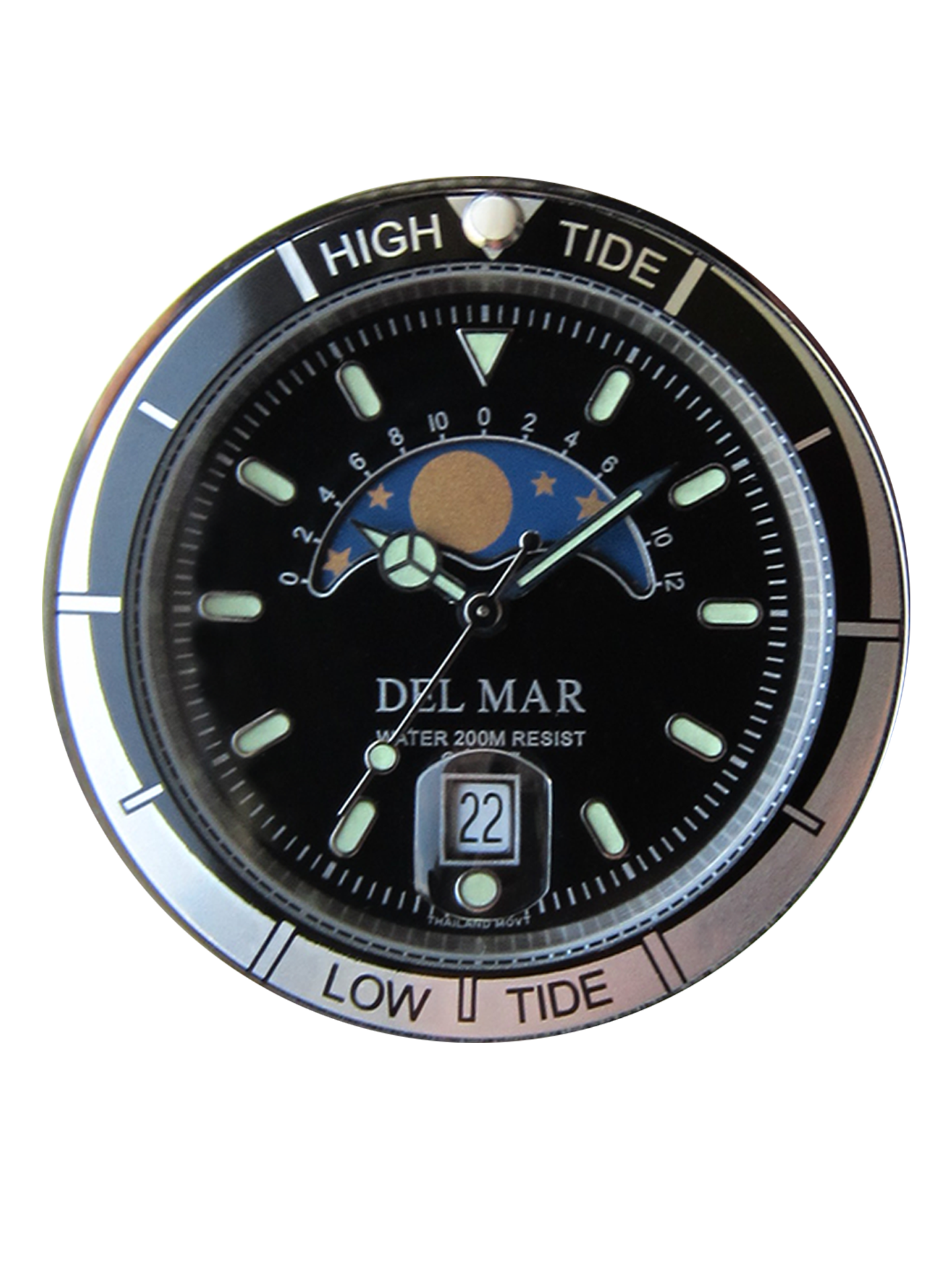 Del Mar Tide Watch – Black Dial / Stainless Steel Bracelet #50205