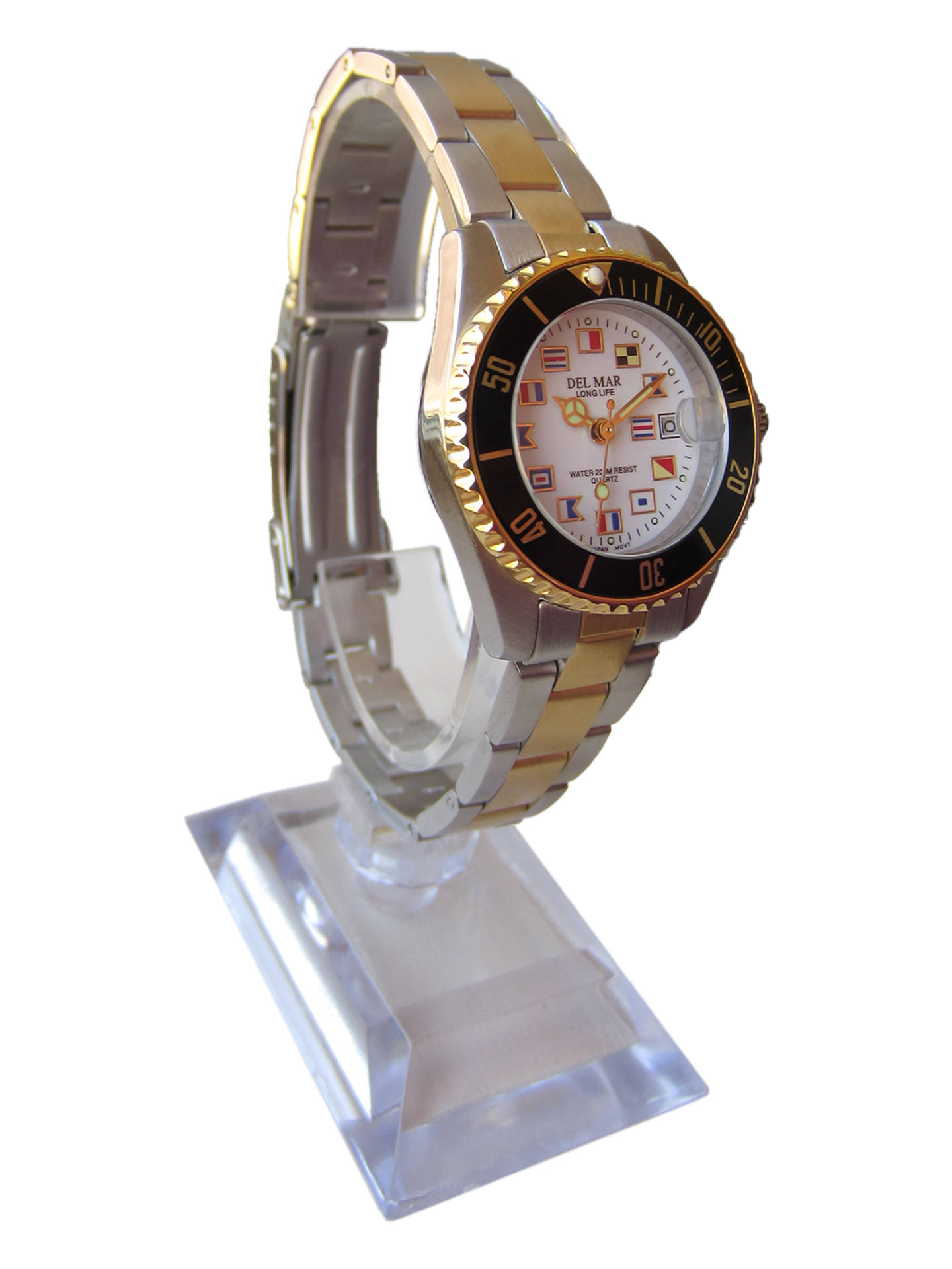 Ladies Long Life Classic Nautical Two-Tone Bracelet Watch #50122