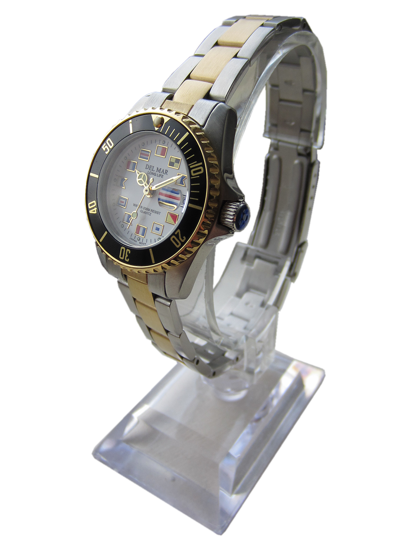 Ladies Long Life Classic Nautical Two-Tone Bracelet Watch #50122