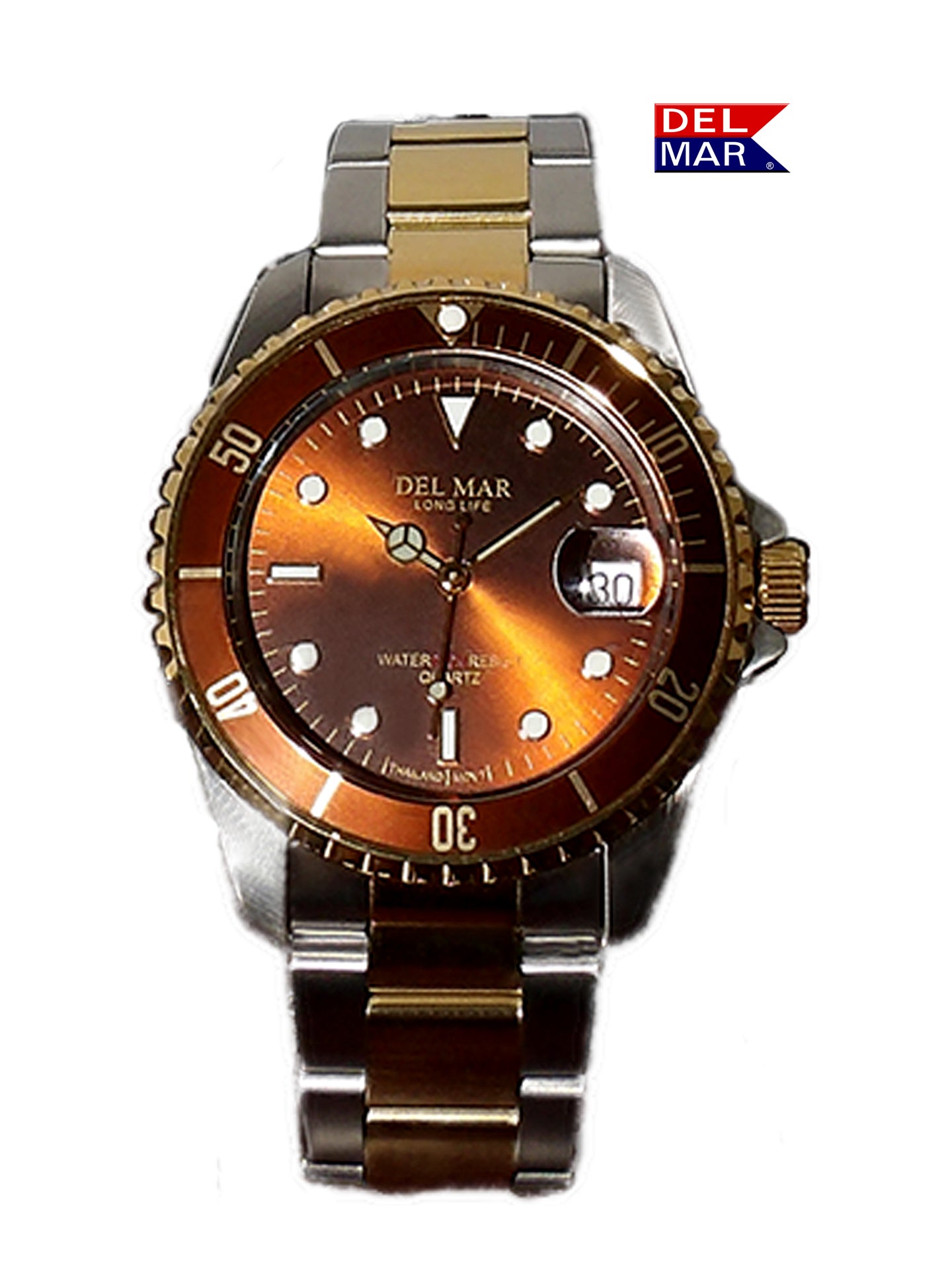 Del Mar Watches Men's Long Life Stunning Bronze Coronado Watch with T/T Bracelet #50143