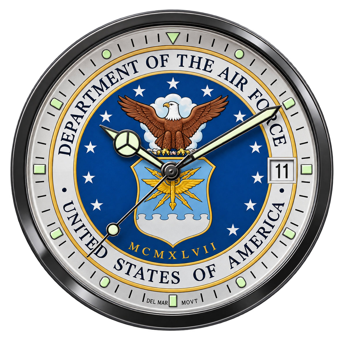 USAF built watches from Del Mar Watch for those who take pride in precision, performance, and the skies above.