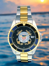 Del Mar Watches Men's Coast Guard Military Watch - Two Tone Bracelet