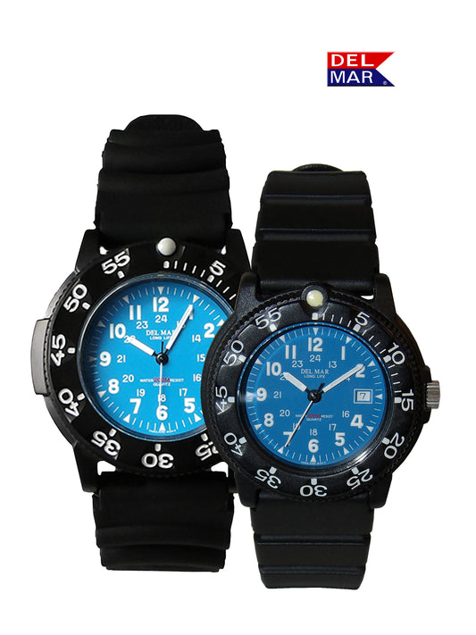 Del Mar Sand Key His & Hers Blue Dial Watch Set | 200M Water Resistant